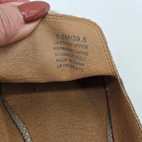 Lucky Brand Cristley Snakeskin Leather Mules Taupe Beige Loafers 9.5M - Picture 7 of 11